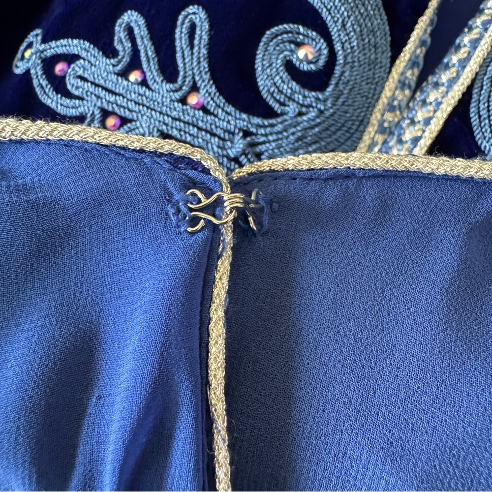 Diamantine Moroccan Velvet Cape One Size Embroidered Kaftan Boho Maximalist - Picture 8 of 12